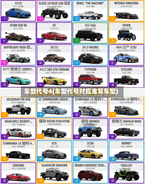 车型代号4(车型代号对应准驾车型)