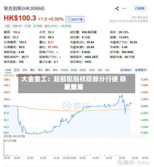 大金重工：超额配股权获部分行使 稳定费用期结束-第2张图片