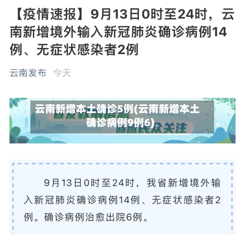 云南新增本土确诊5例(云南新增本土确诊病例9例6)-第2张图片