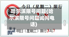 哈尔滨限号问题(哈尔滨限号问题询问电话)-第2张图片