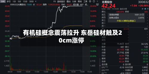 有机硅概念震荡拉升 东岳硅材触及20cm涨停
